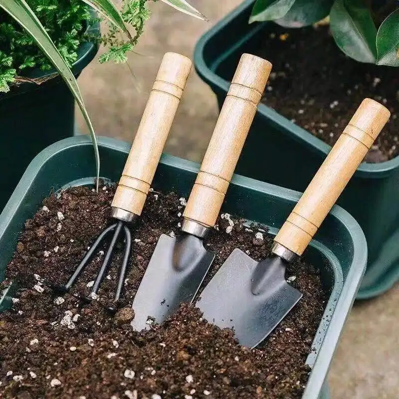 3PC/1Set Mini Gardening Tools Set Portable Small Gardening Tool With Handles Shovel Rake Indoor Gardening Planting Flower Tools