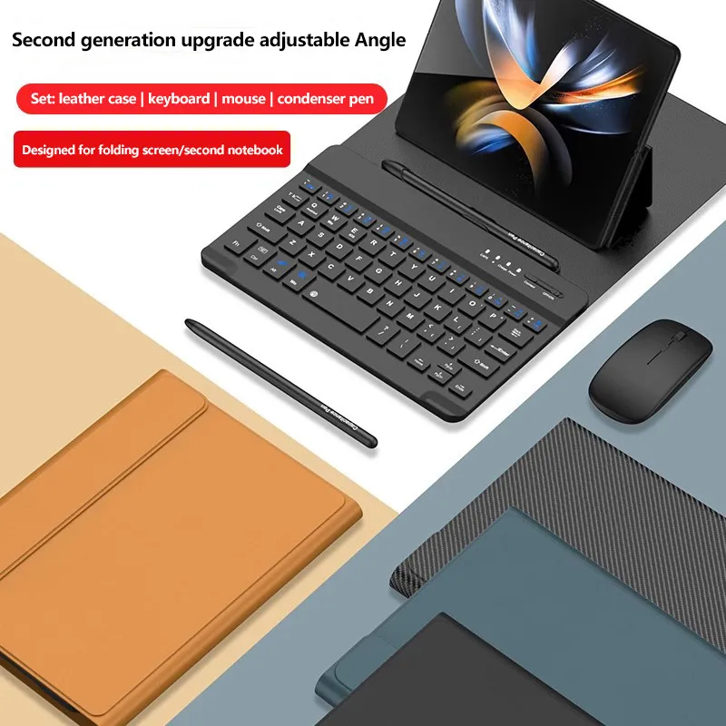 Magnetic Bluetooth Wireless Keyboard Folding Holder Leather Case For Huawei Mate XT Ultimate X5 X3 X2 Xs 2 With Pen Slot Mouse