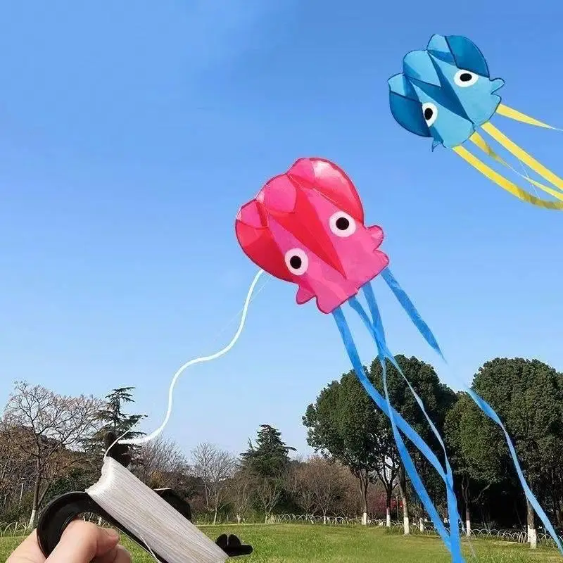 3-Meter Kids Octopus Kite: Inflatable and Soft for Outdoor Play, Complete with String Line and Unique Design