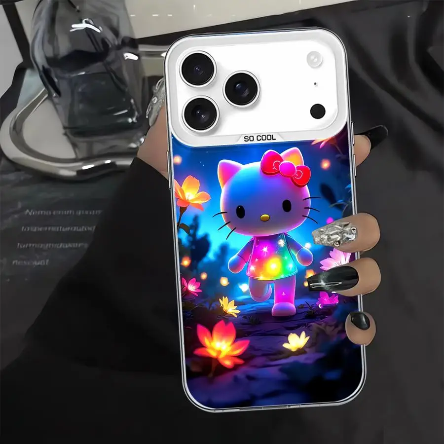 حافظة لهاتف آيفون 16e XR 17Air 14 XS 15 Plus 11 16 17 Pro Max 13 12 غطاء هاتف خلفي Hello Kitty Cute