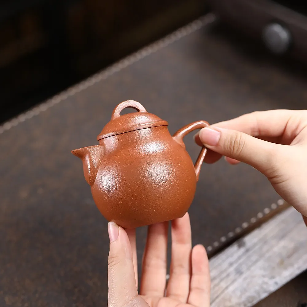 Handmade Yixing Purple Clay Pot Famous Ore Descending Slope Mud Mitre Household Kung Fu Teapot Gift Box Ball Hole 160C