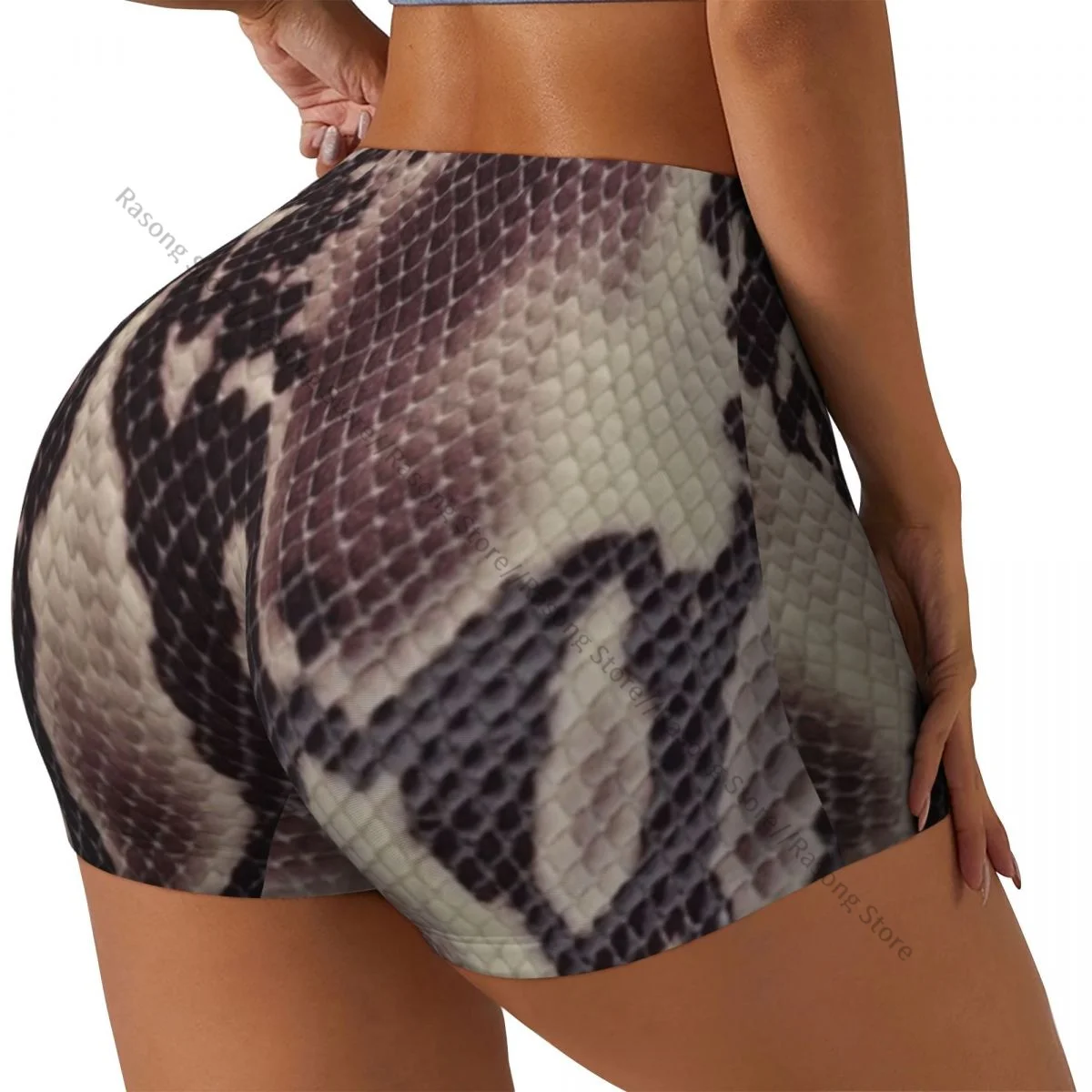 Women Yoga Shorts Snake Pattern Workout Shorts Fitness quick-dry Ladies Yoga Gym Running Short Pants Sportswear