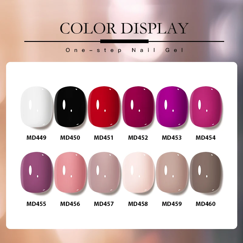 8ml 1-Step Nail Gel Polish No Need Base Gel & Top Coat Long-Lasting UV LED Soak Off Nail Art for DIY Manicure Salon Quality