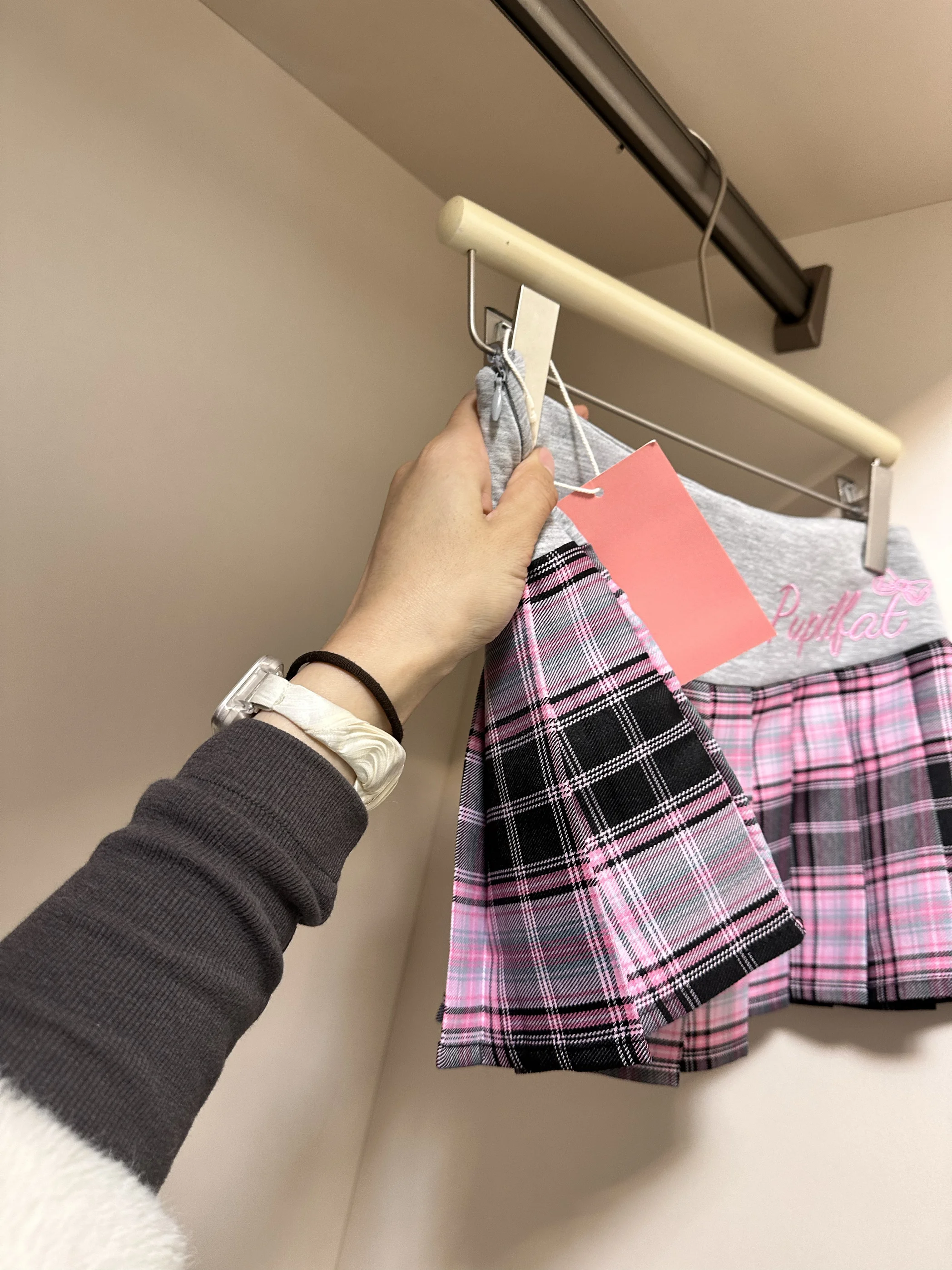 Y2K Preppy Style Plaid Print Patchwork Skirts Women's Summer High Waist Embroidery A Line Mini Skirt Korean Sweet Pleated Skirt