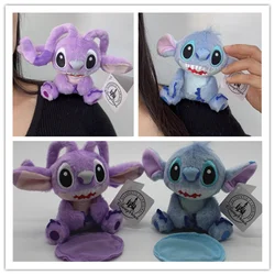 DISNEY 10cm Stitch and Angel Stuffed shoulder Plush Toys with magnet Soft Kawaii stitch shoulder Plush Doll Creative Gifts