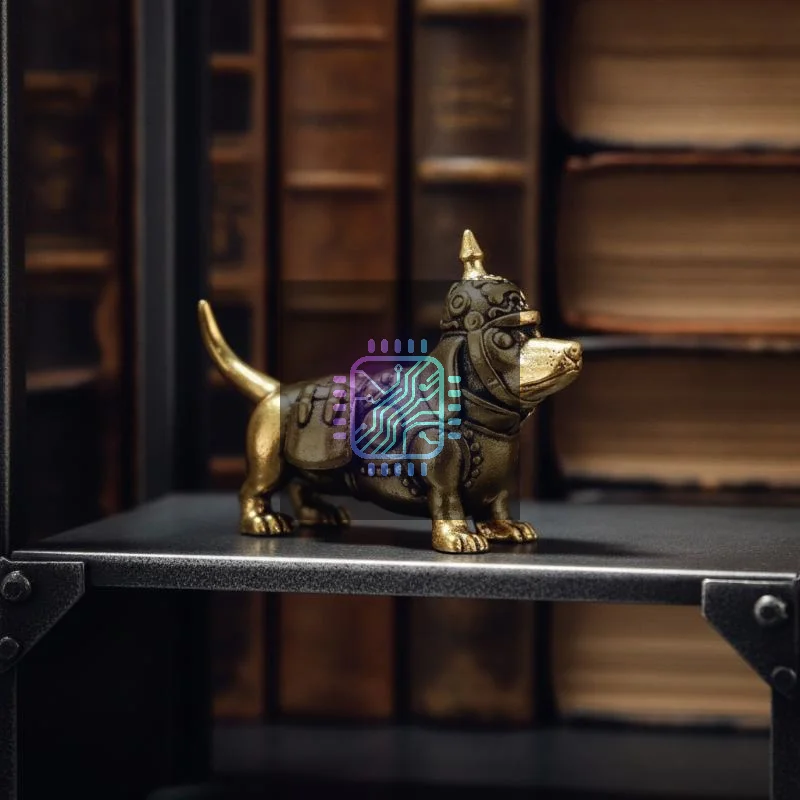 Crown Dog Resin Figurine Long Body Short Leg Mini Statue Durable Tabletop Ornament for Window Sill Decor