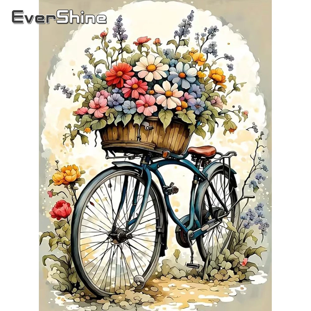 Evershine Neuerscheinung DIY Diamant-Stickerei Fahrrad-Malerei Blumen-Sets Wanddekoration Diamant-Mosaik Landschaftsgemälde Urlaubsgeschenke