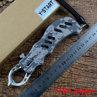 Y-START Fish Gripper 18/8 Stainless Steel Aluminum Alloy Camo Handle for Fish Control Fishing Tools Grabber