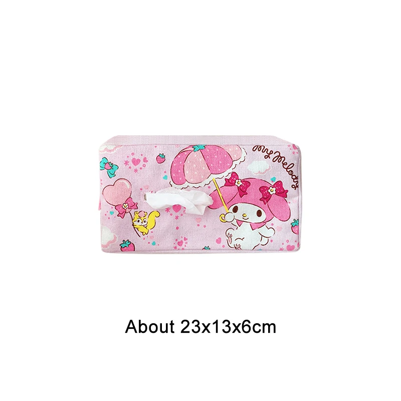 Anime Sanrio Cinnamoroll My Melody Pom Pom Purin Cute Cartoon Automotive Bedrooms Bathroom Hanging Extractable Paper Towel Cover