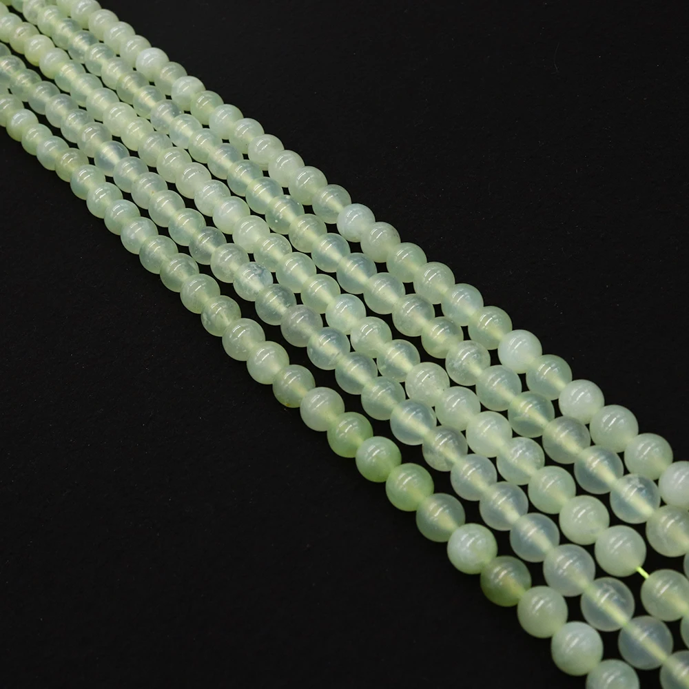 

Natural Stone Green New Mountain Jade Round 4/6/8/10mm Beaded Jewelry Making DIY Necklace Bracelet Accessories 38cm