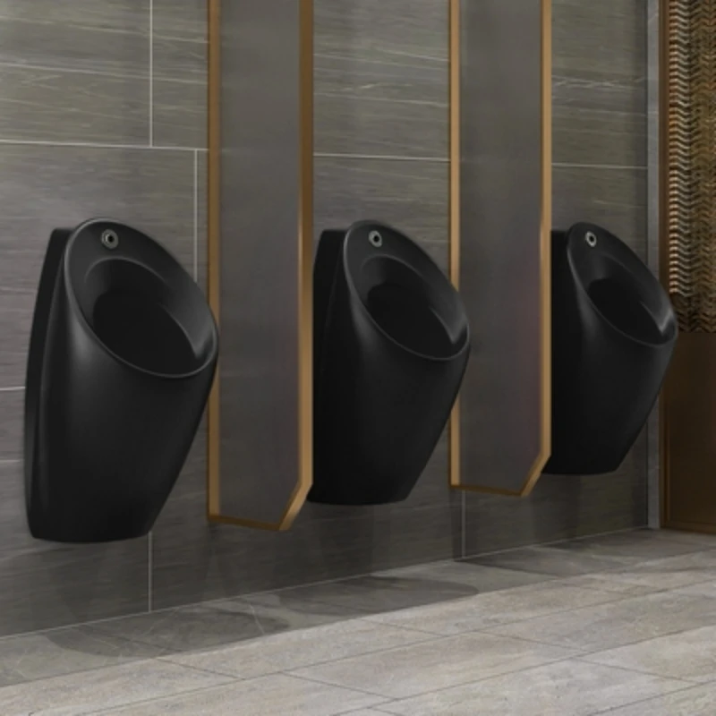 

Black urinal integrated sensor urinal wall mounted engineering hotel wall mounted urinal bucket urine pocket men's urinal