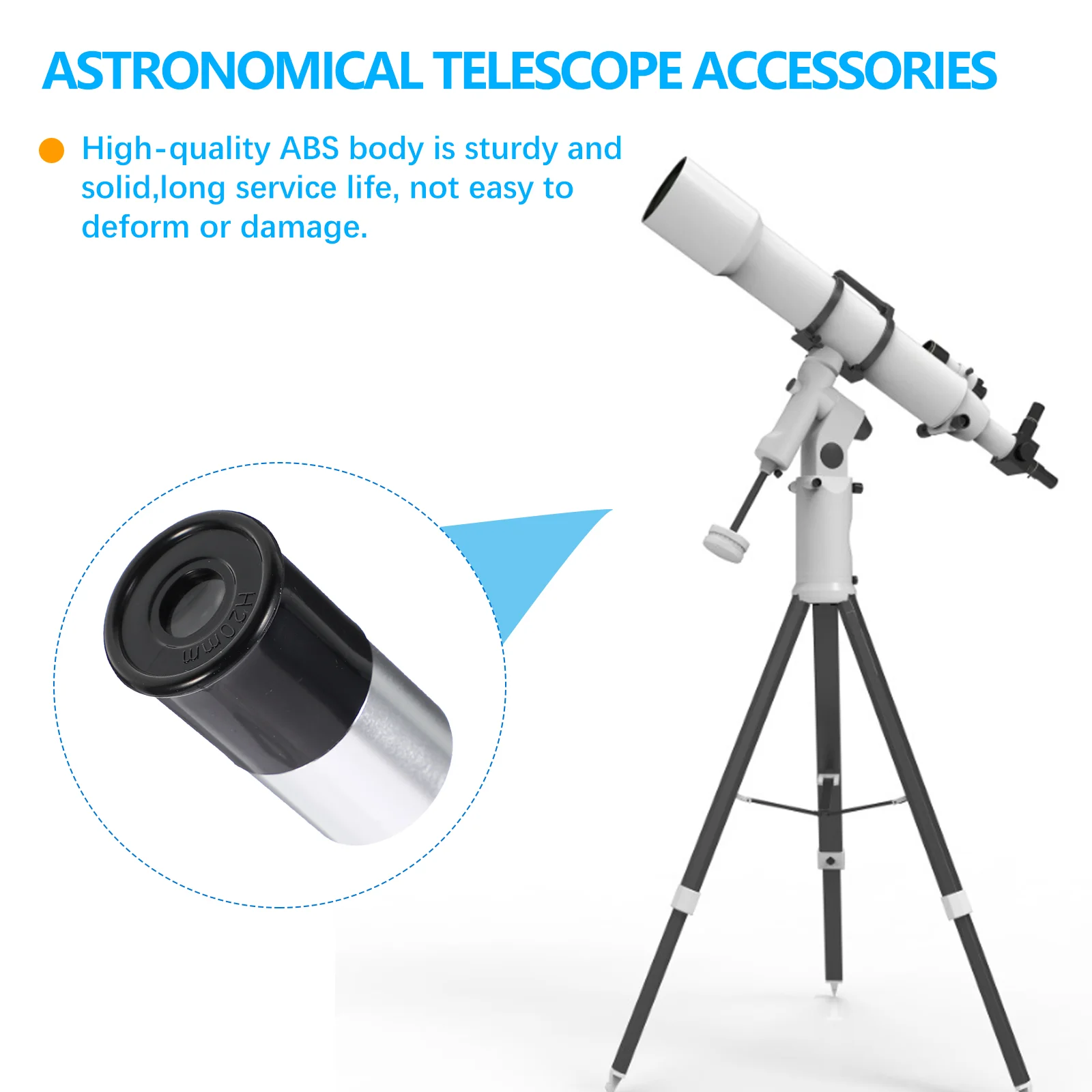 Fully Coated Optical Telescope Lens Eyepiece ABS 0965 Inch Glass Astronomical Refracting