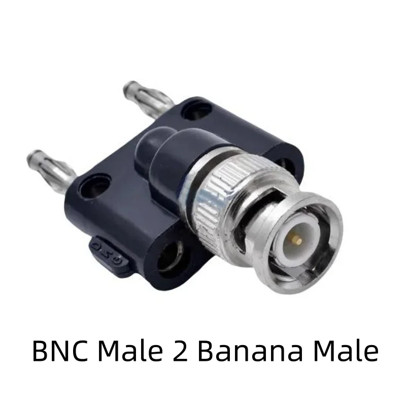 1PCS/LOT Adapters BNC to Two Dual 4mm Banana Male plug & Female jack Coaxial Connector 3 Way Splitte