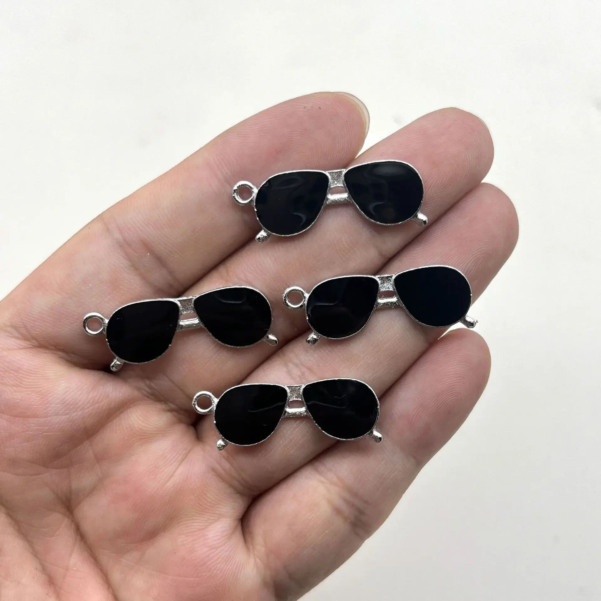 10Pcs 32*12mm Sunglasses Charms Alloy Pendent For Jewelry Making Diy Bracelet Necklace Earrings Handmade Accessories Supplies