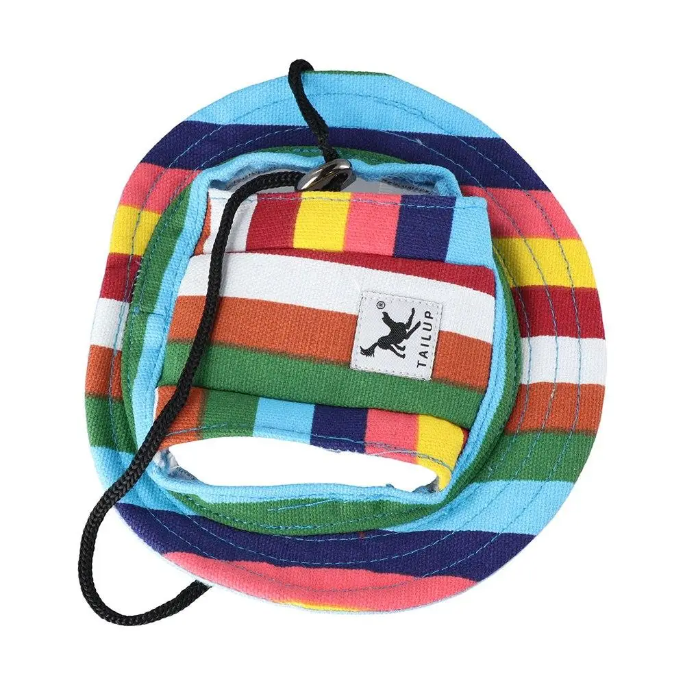 

Stripe Canvas Mesh Cloth for Small Medium Pet Products Dog Caps Sunhat Cat Hat