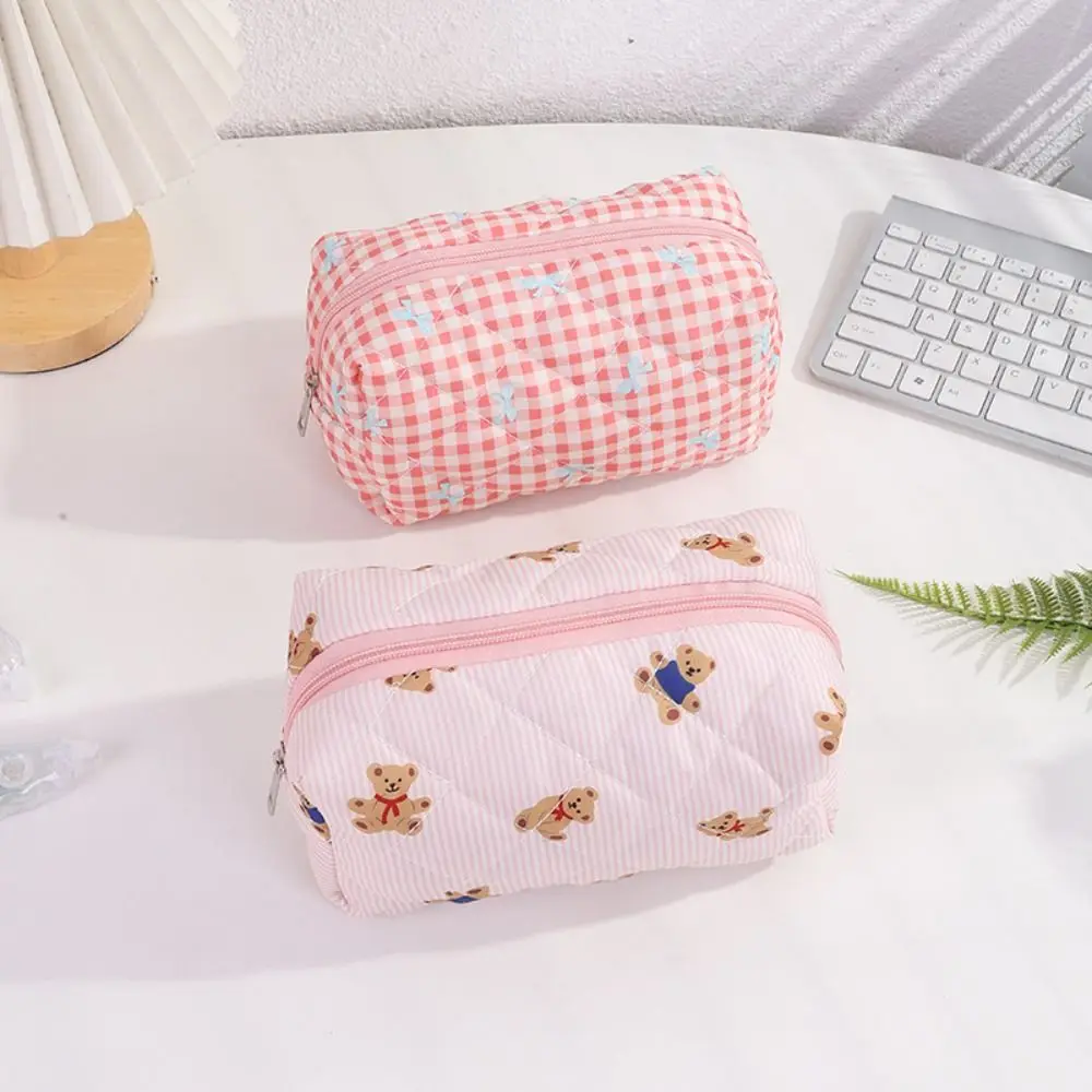 جديد Bowknot/الدب القلم حقيبة سعة كبيرة حقيبة أدوات مكتبية محمولة متعددة الوظائف مقلمة هدية