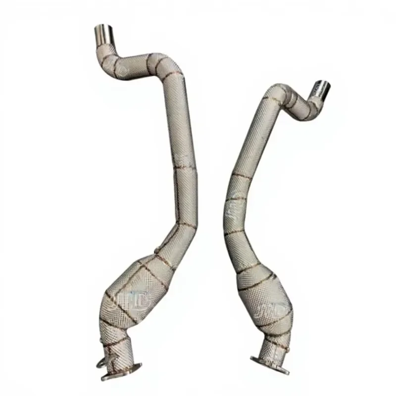 JTLD Polished Stainless Steel 1mm Turbo Catted Downpipe with Heat Shield for Porsche Panamera 3.6 (1 Year Warranty)