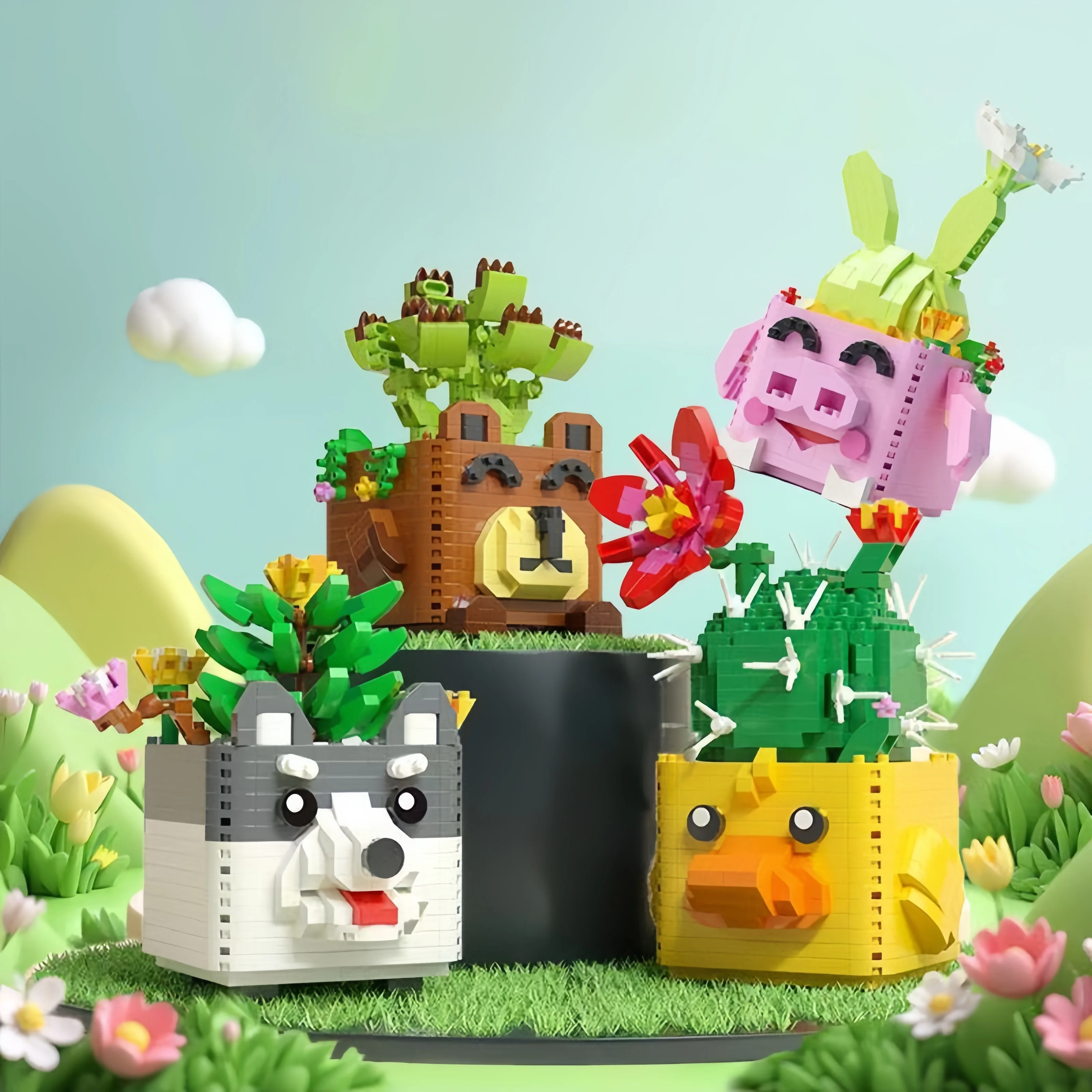 

Creative Cute Animal Building Blocks Bonsai Puzzle Girl Gift Building Blocks Toy DIY Decoration Diamond Blocks Christmas Gift