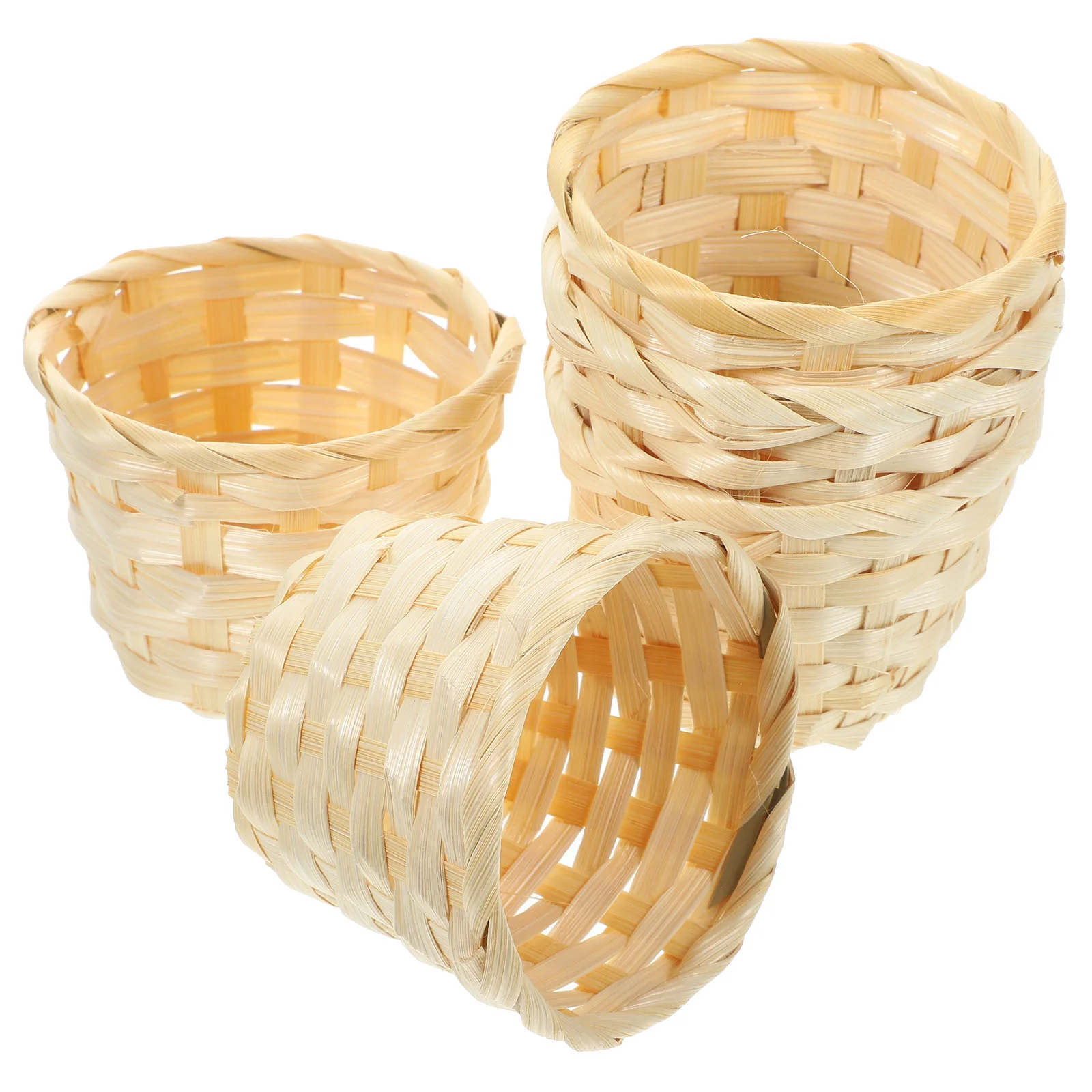 

5 Pcs Bamboo Woven Baskets Mini Storage Containers for Home Kitchen Desk ganization Fruit Food Serving Tray Picnic Basket 100%
