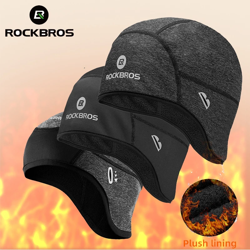 ROCKBROS Berretti da ciclismo Antivento Pile termico MTB Berretto da bicicletta Sci Equitazione Cappello da motociclista Inverno Bandana Ciclismo Fascia per capelli