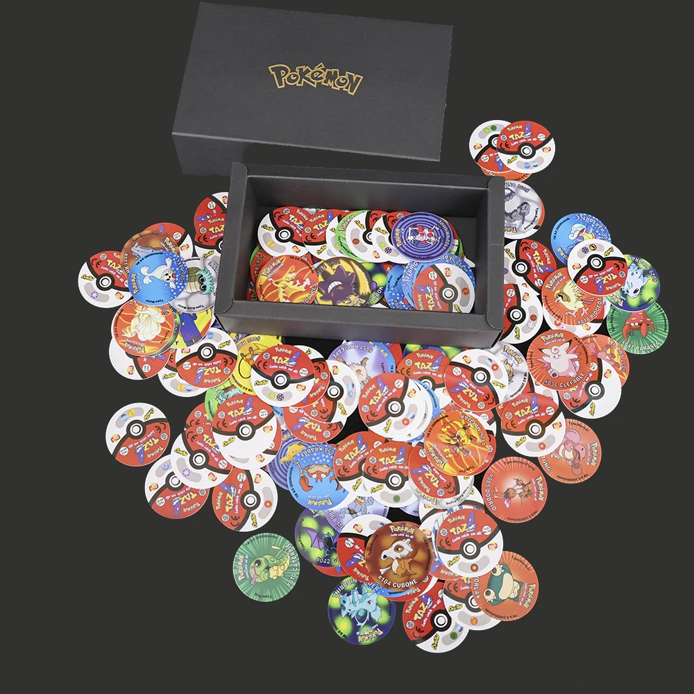 ﻿   Lote De Tazos Pokemon الجيل الأول 169 قطعة مجموعة كاملة من أغطية الحليب Super Mega Master Pikachu بطاقات Tasos المستديرة