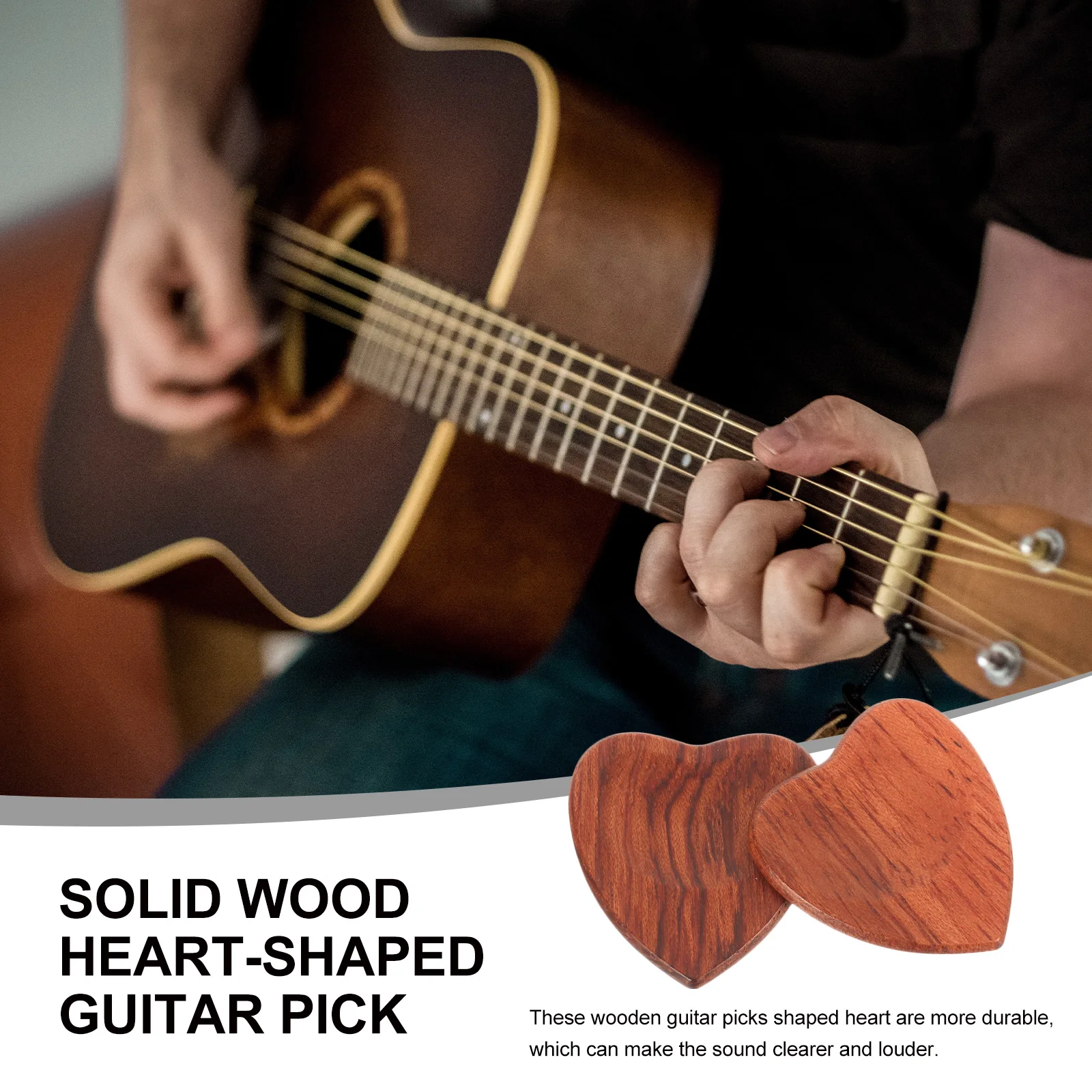 

2 Pcs Guitar Pick Picks Heart Plectrums with Hearts for Acoustic Guitars Portable