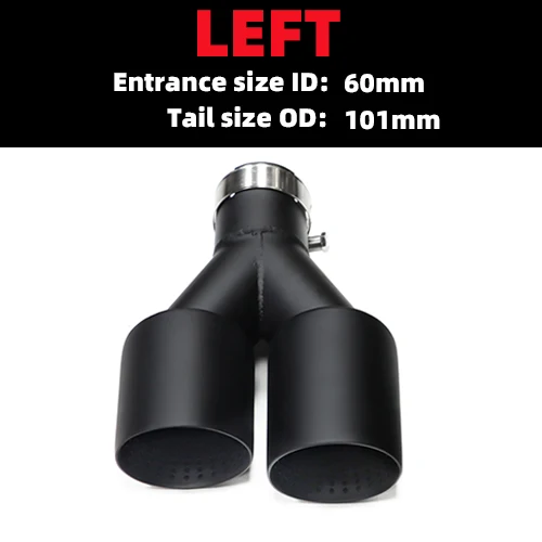 1 Stuks Dubbele Matte Zwarte RVS Uitlaatpijp Universele Uitlaat Tip Y-Type GTI MK7 Golf7 Uitlaatmondstuk