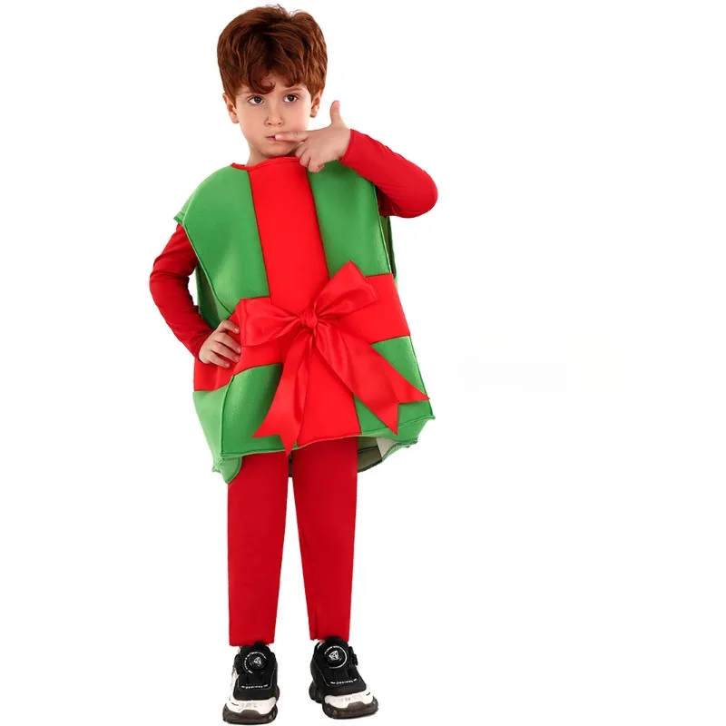 Christmas Gift Box Costumes Fun Cute Christmas Cosplay Props Party Dress Up Stage Show Clothing for Kids Role Play Surprise Gift