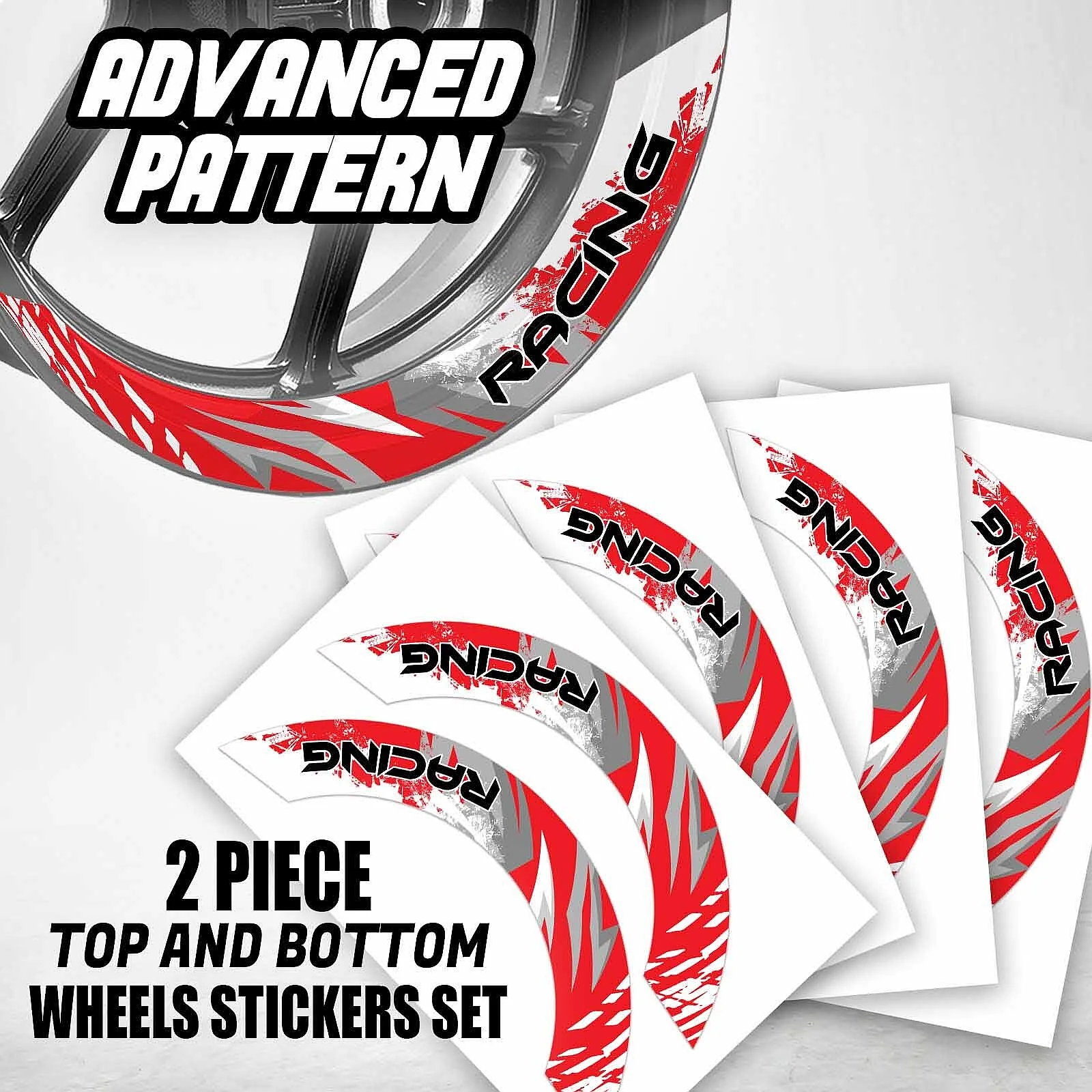 S02W Red 2-Piece Rim Decals Wheel Stickers for CBR1000RR 14-26