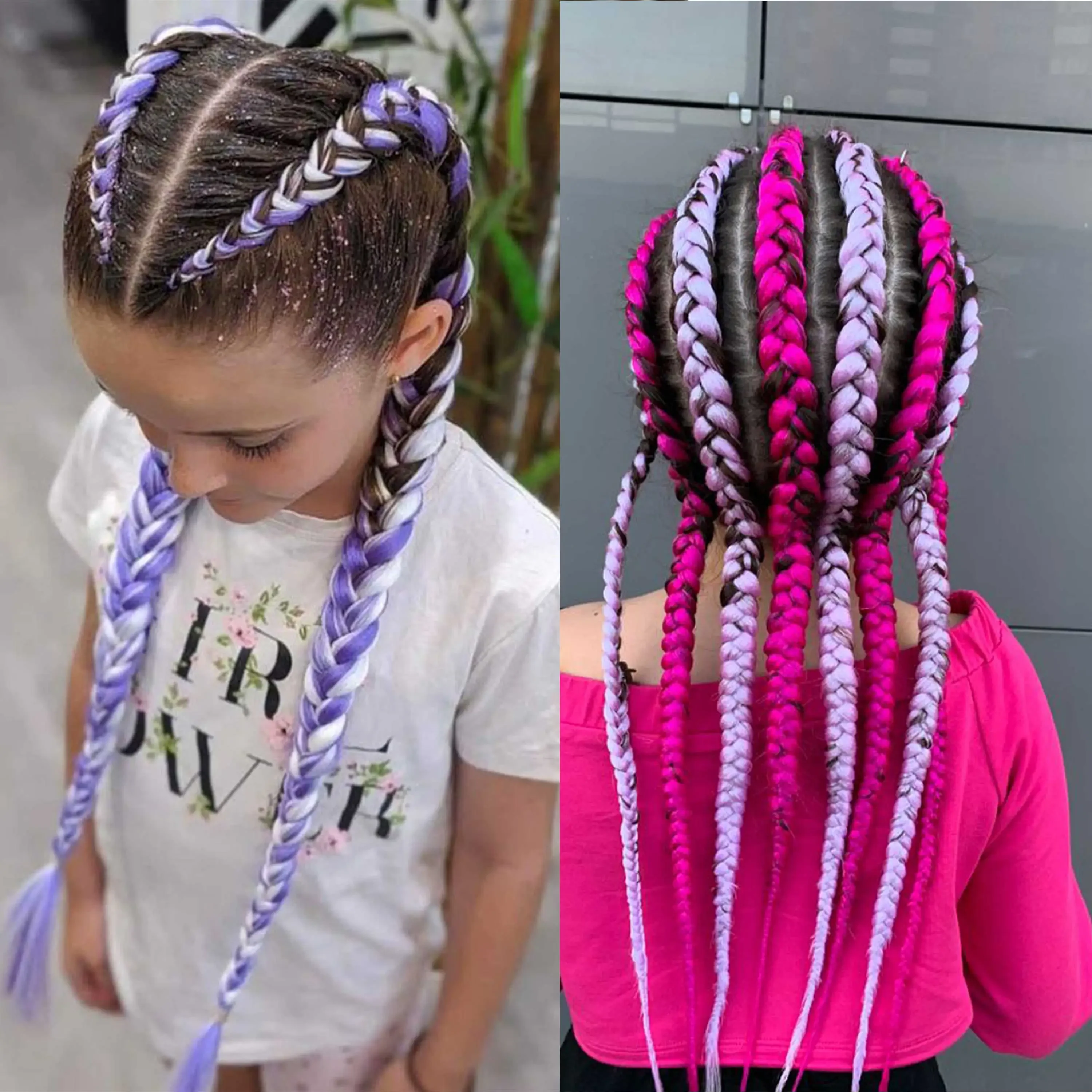 Wigundle Jumbo Braiding Hair Pre Stretched Synthetic Kanekalon Crochet Hair Braids Extensions Hair Accessories For Girls Braids