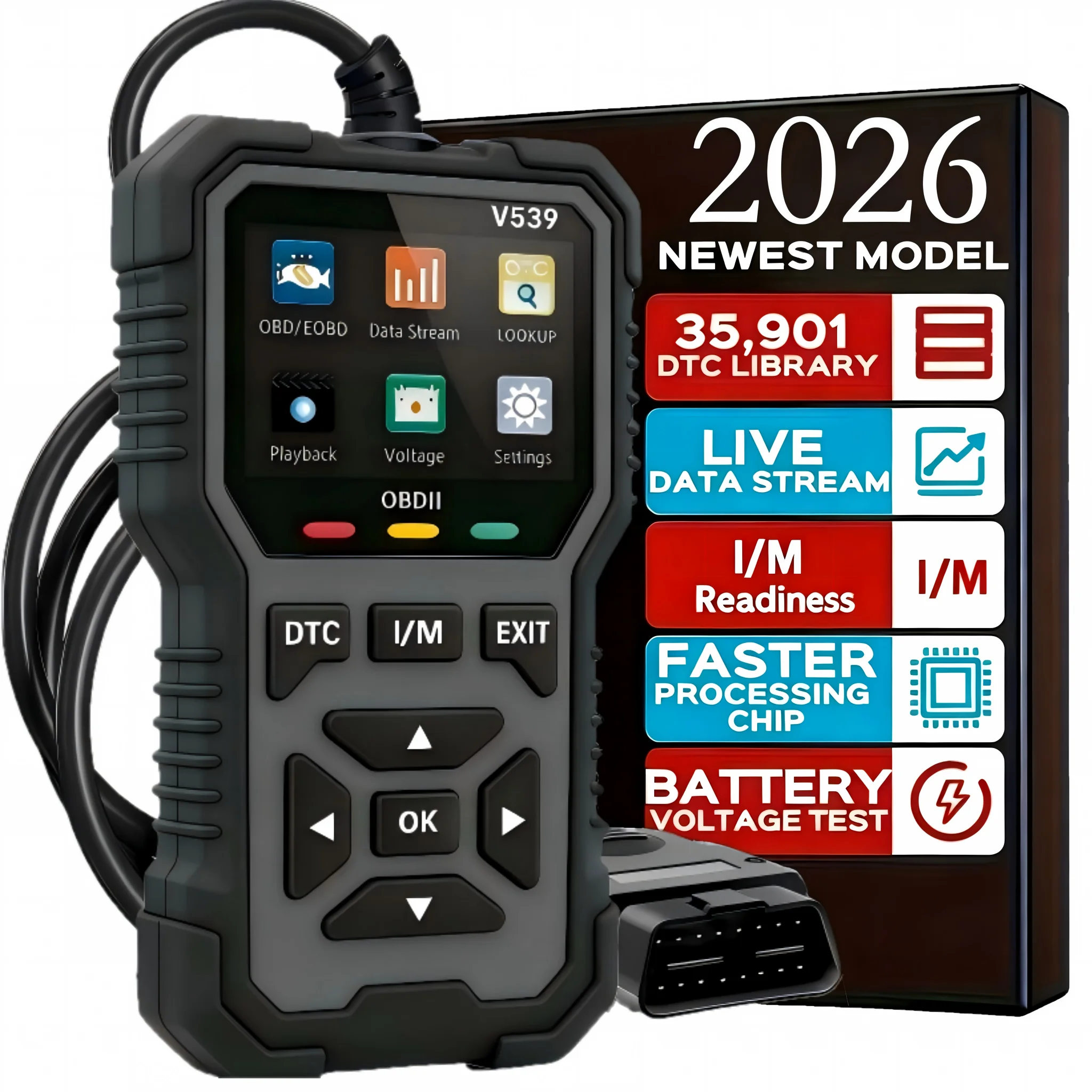 V539  Car Diagnostic Scanner Tool Automotive OBD2 Scanner for Engine Health Check with Color Screen 2026