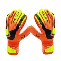 1 Pair Non-Slip Soccer Goalie Gloves Protective Fingers Wear-Resistant Game Goalkeeper Gloves Size 5-10 Adjustable