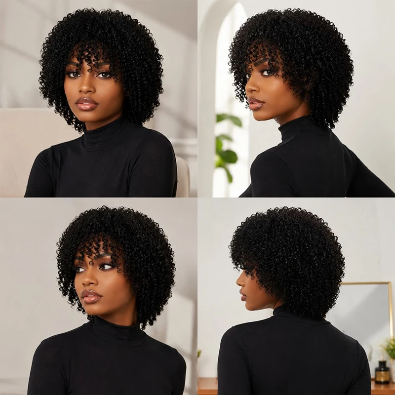 High-temperature-synthesised black 12-inch women’s spiral-curl wig, for cosplay and everyday fashion looks