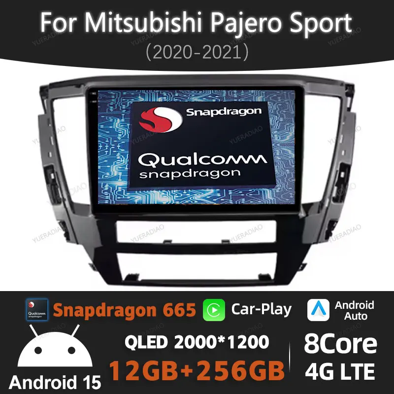 

Android 15 Head Unit For Mitsubishi Pajero Sport 3 2020 - 2021 Multimedia Video Player 4G LTE 5G WIFI Carplay Auto GPS NAVI QLED
