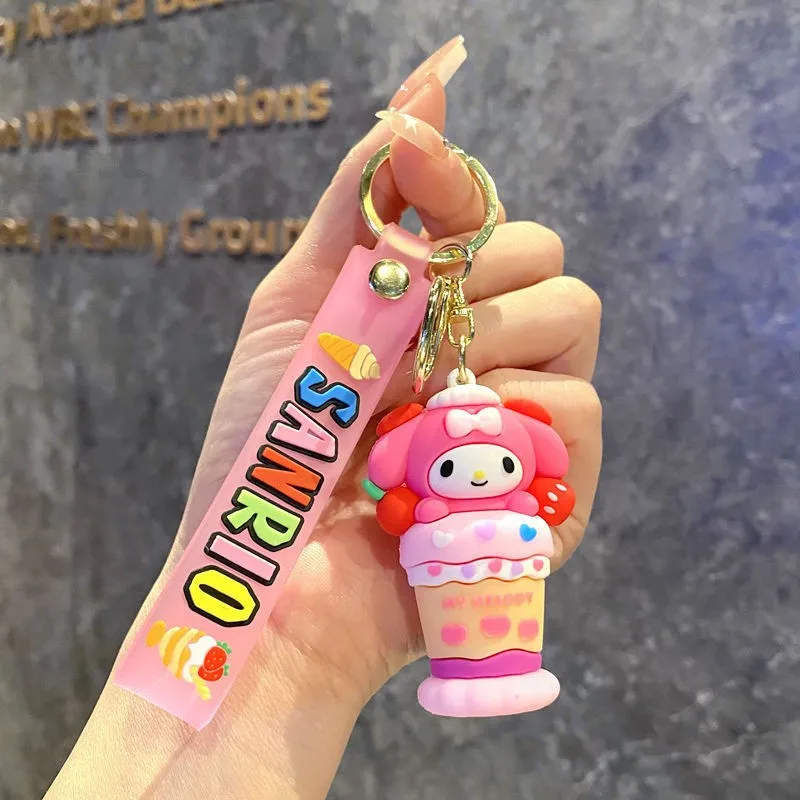 

Sanrio Spring Themed Keychain Set Cinnamoroll Cute Cartoon 3D Character Keychains Floral Accents Kawaii Bag Accessory