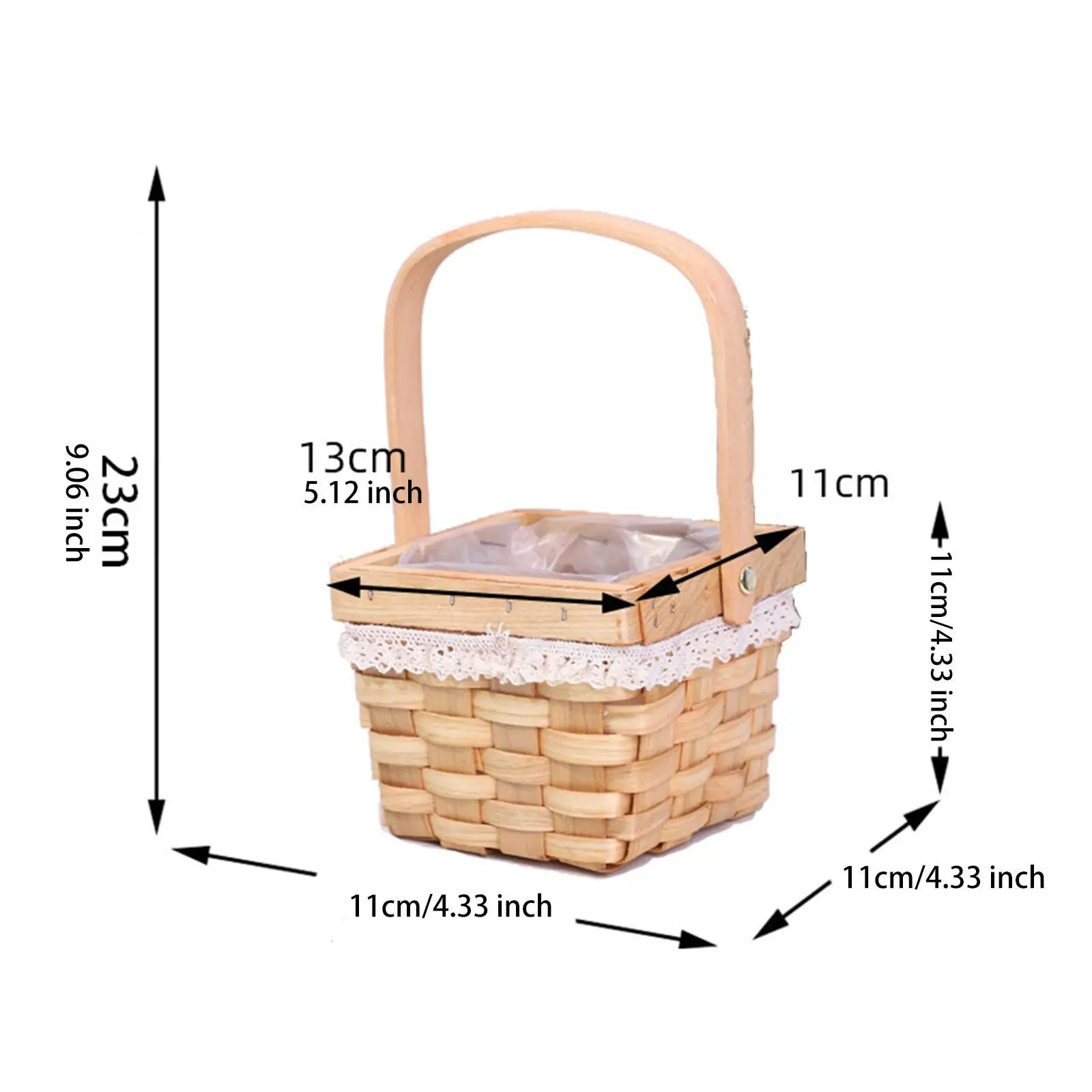 Hand Basket Storage Bin Ornament Multifunction Decoration Portable Flower Basket for Display Patio Garden Shelf Windowsill