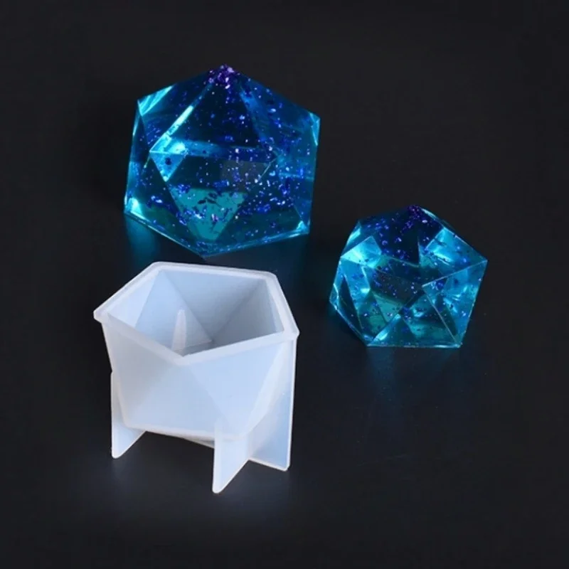 DIY Kristall Epoxid form Desktop Tisch dekoration Schmuck große facetten reiche Hochspiegel Silikon form für Harz