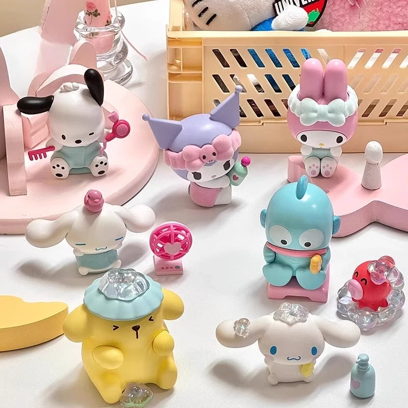 

Sanrio characters series bath time blind box ornaments, trendy toys, Melody Ti，kulomi,pochacco,pompompurin