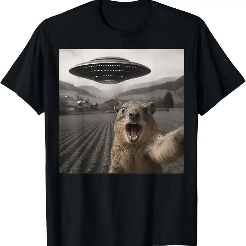 Rock Hyrax Selfie With Alien Ufo Funny For T Shirt