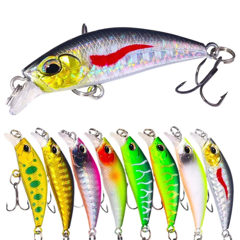 1Pcs 5cm 3g Slow Sinking Mino Creek Bait Micro Object Road Sub Hard Bait Military Fish Bent Mouth Sinking Bait