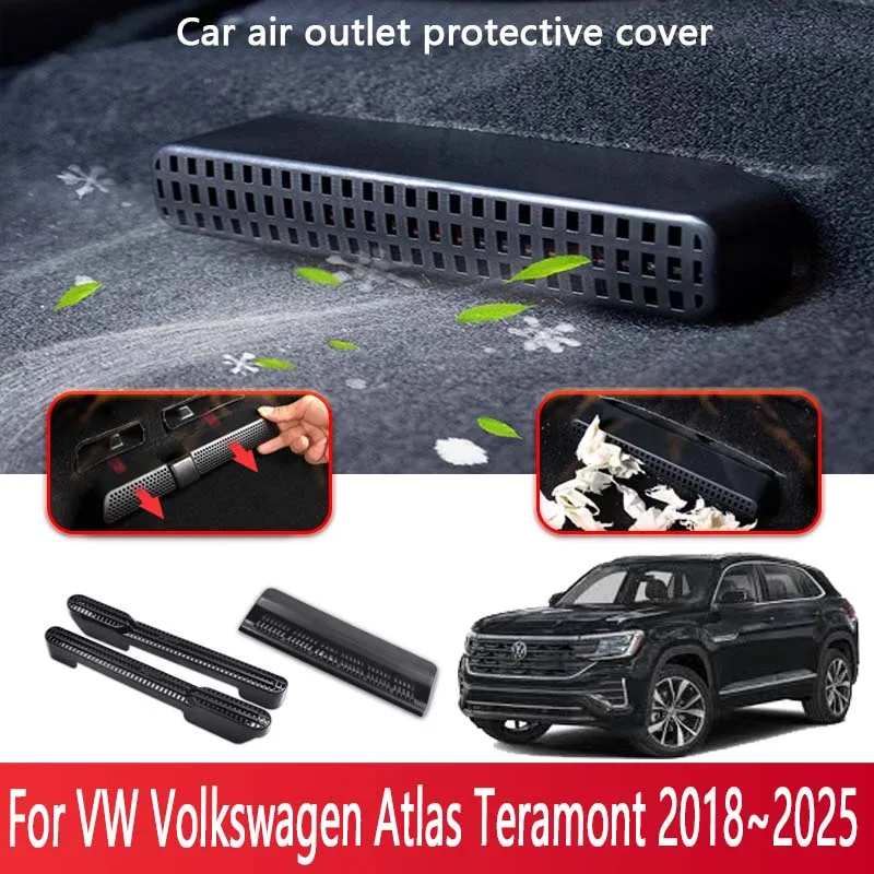 

Car Air Vent Covers For VW Volkswagen Atlas Teramont 2018~2025 Seat Air Conditioner Duct Outlet Dustproof Cover Auto Accessorie