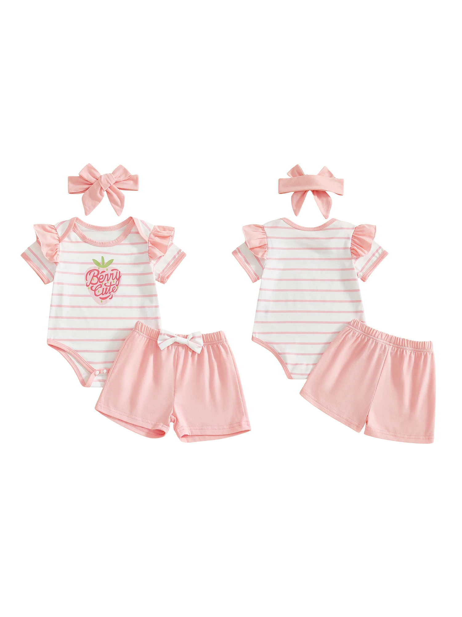 ملابس للفتيات الصغيرات مكونة من قطعتين بدون أكمام وطبعة زهور مع شورت مكشكش وعصابة رأس متطابقة لمتعة الصيف #1