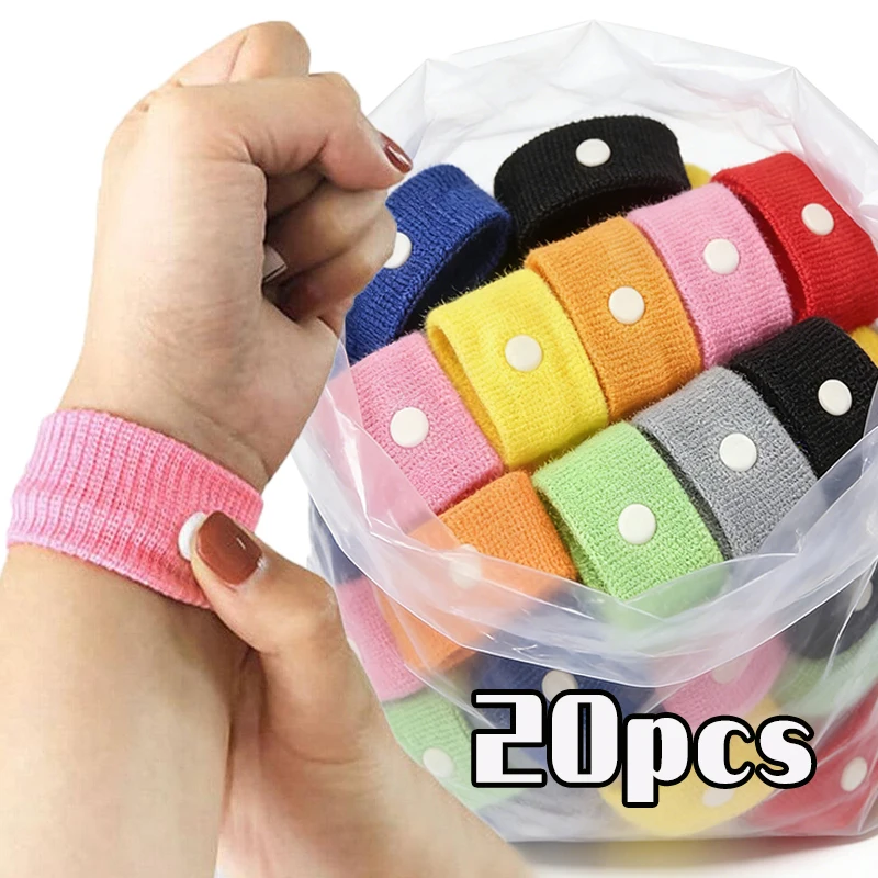 20pcs Travel Sports Sickness Wristbands Carsickness Seasick Anti Nausea Wrist Bands Sickness Strap Bracelet Band Car Accessories