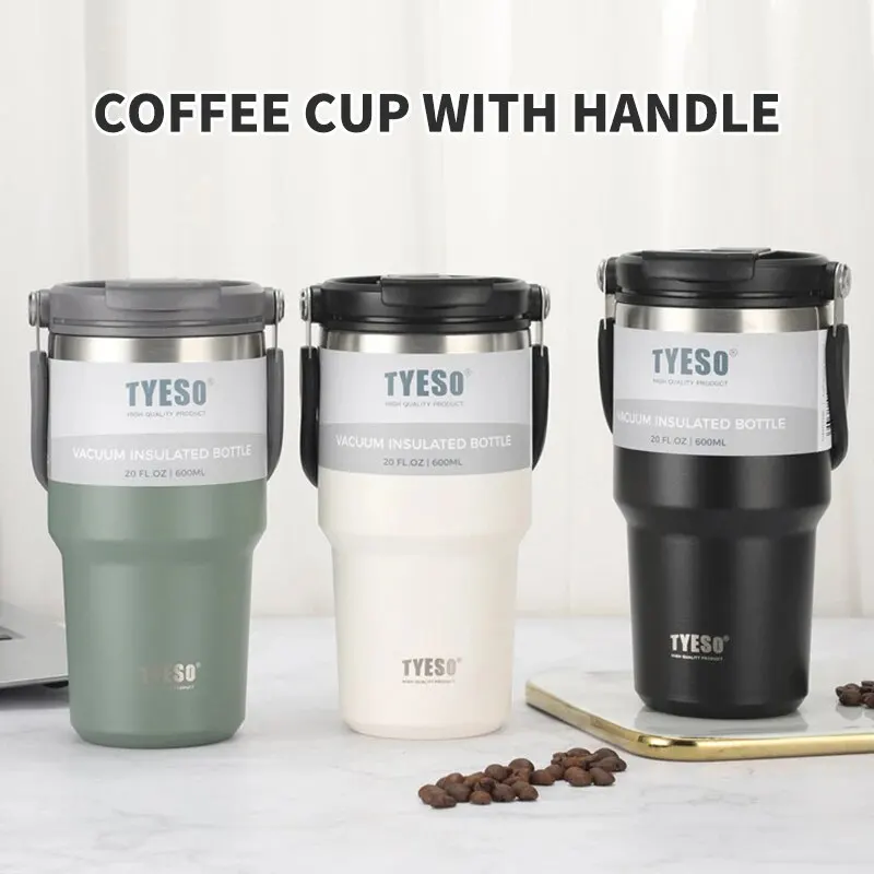 

Tyeso's New Coffee Cup With Double-Layer Insulation And Cold Insulation Portable Ice Cream Cup Large Capacity Stainless Steel