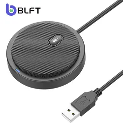 Conference Room USB Omnidirectional Speakerphone with Microphone for Home Office 360 Voice Pickup Noise Reduction Mics