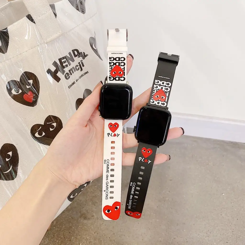 

Cartoon Printing Strap For Apple Watch Band 49mm 40mm 42mm 38mm Silicone Wrist 44mm 45mm 41mm Correa iWatch 8 7 6 5 4 3 SE Ultra