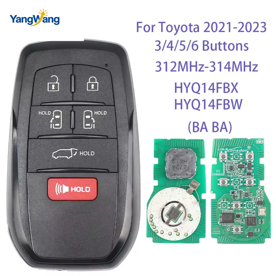 

Yang Remote Smart Car Key HYQ14FBX HYQ14FBW 312-314MHZ 8A Chip (BA BA) For Toyota Corolla Cross Sequoia Venza Tundra RAV4 Sienna