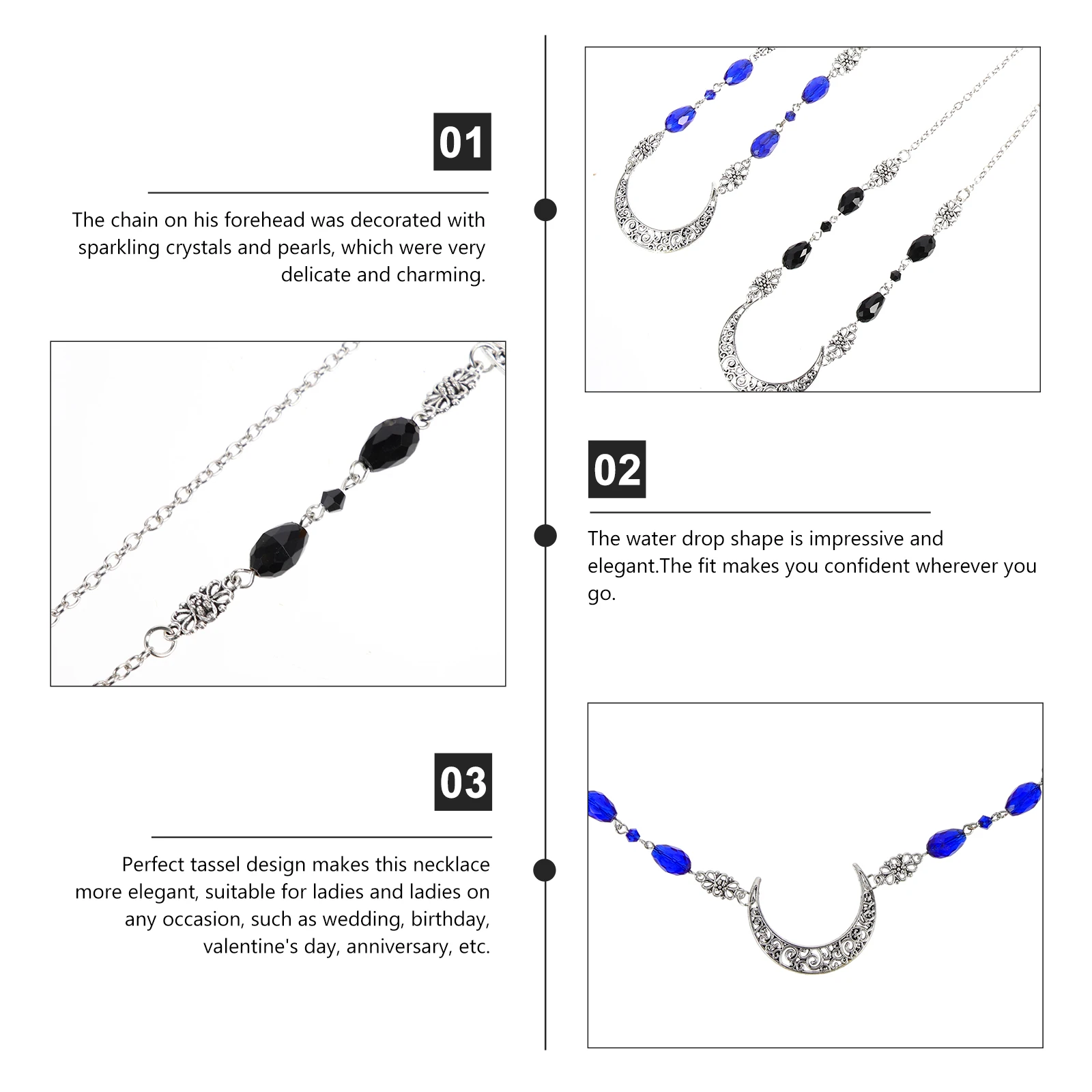 

2pcs Alloy Drop Rhinestone Hair Chain Vintage Crystal Wedding Headdress Bridal Headwear Frontlet Chain Elegant