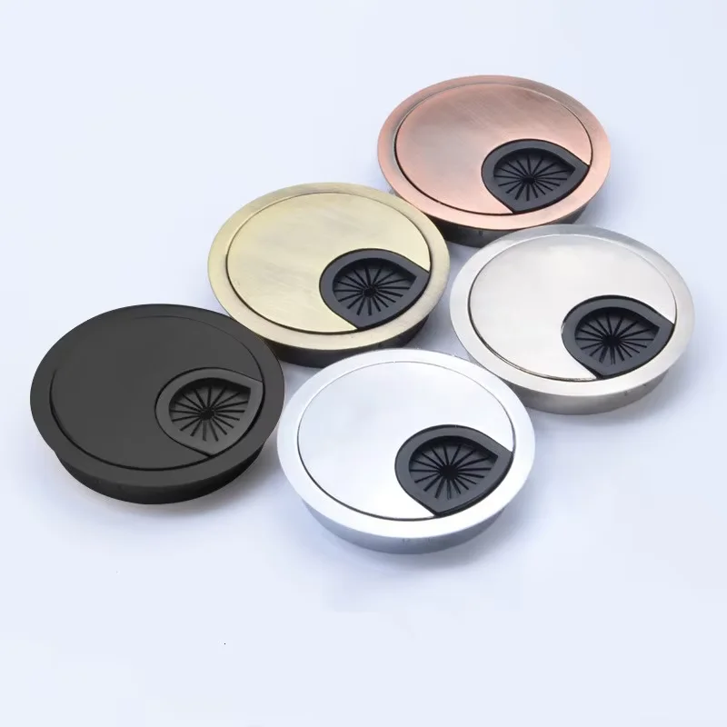Zinc Alloy Round Wire Hole Cover Plate 35/50/53/60/80mm Computer Desk Cable Outlet Junction Box Furniture Hardware