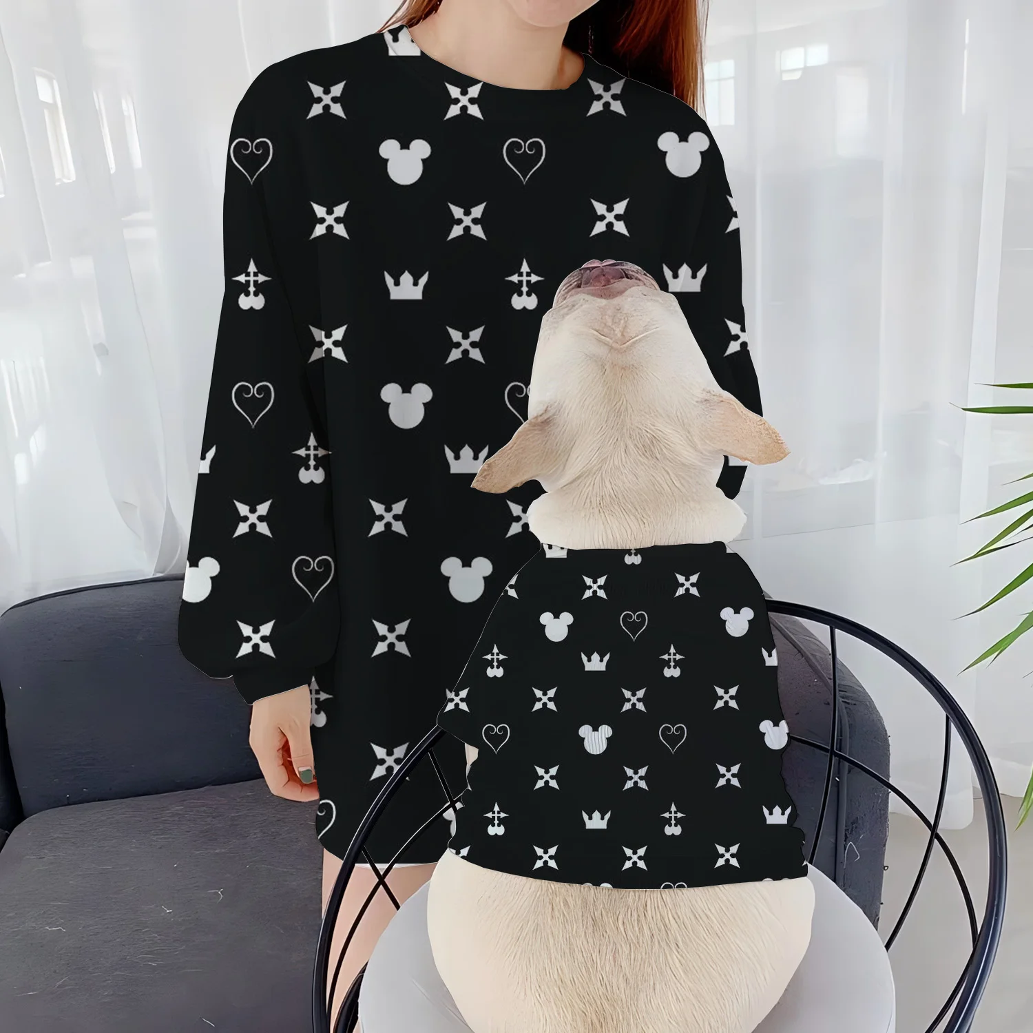 Mickey Casual Sweatshirts Fall Clothes 2024 Women Minnie Mouse Women's Disney Clothing Pet Pullover Dog Long Sleeve Round Neck